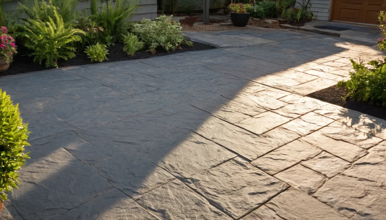 A stamped concrete patio behind a home in the Livermore area